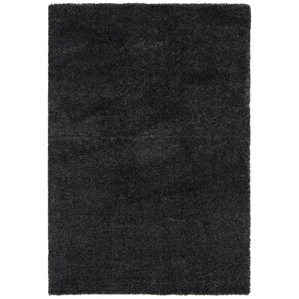 August Shag Charcoal 4 ft. x 6 ft. Solid Area Rug