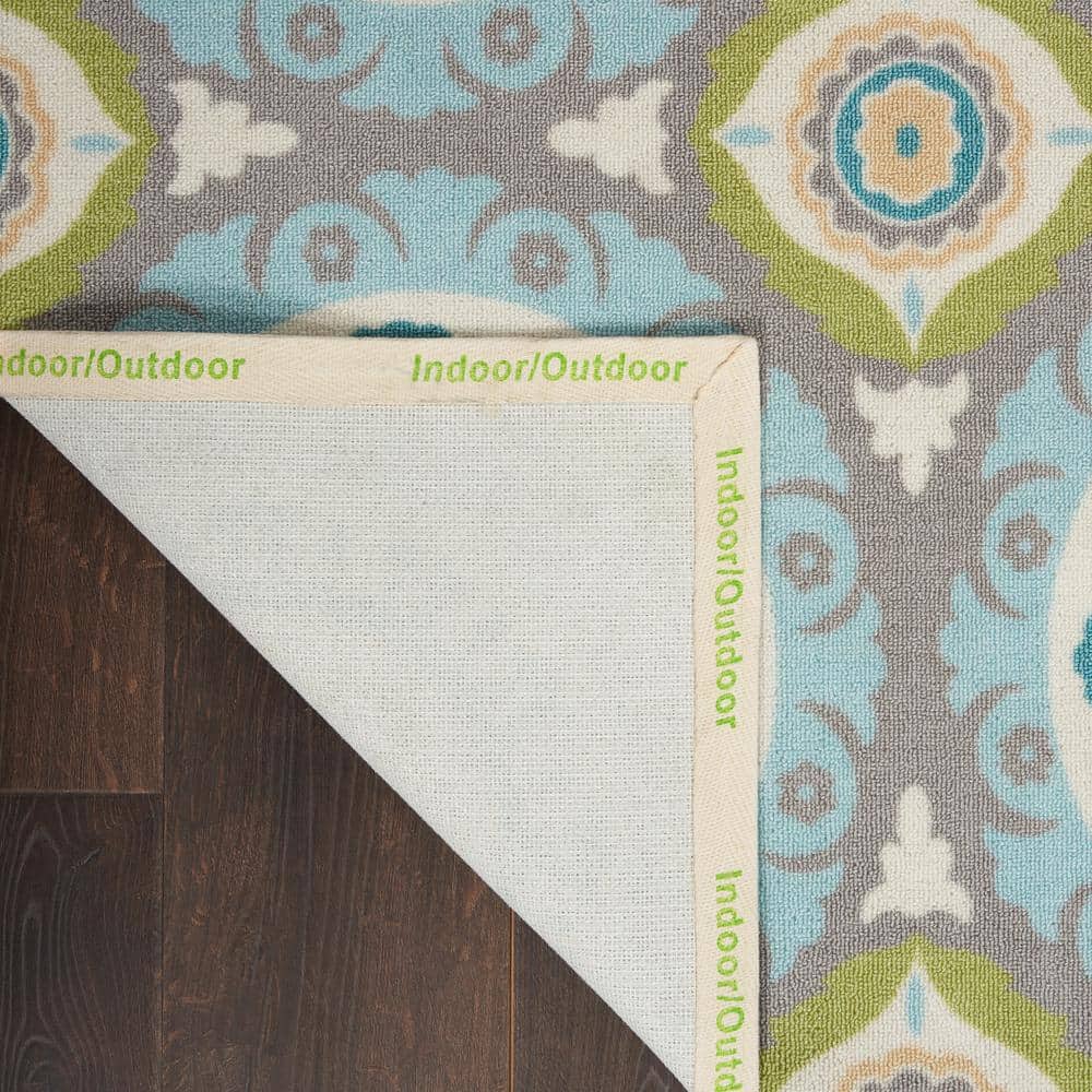 Jade Medallion Flat Woven Synthetic 5' x 7' Rug