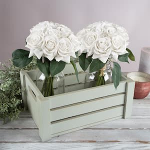 Artificial White Roses (Set of 18)