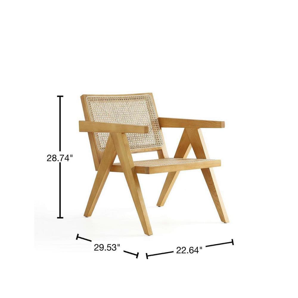 Hamlet Nature Cane and American Ash Wood Accent Chair