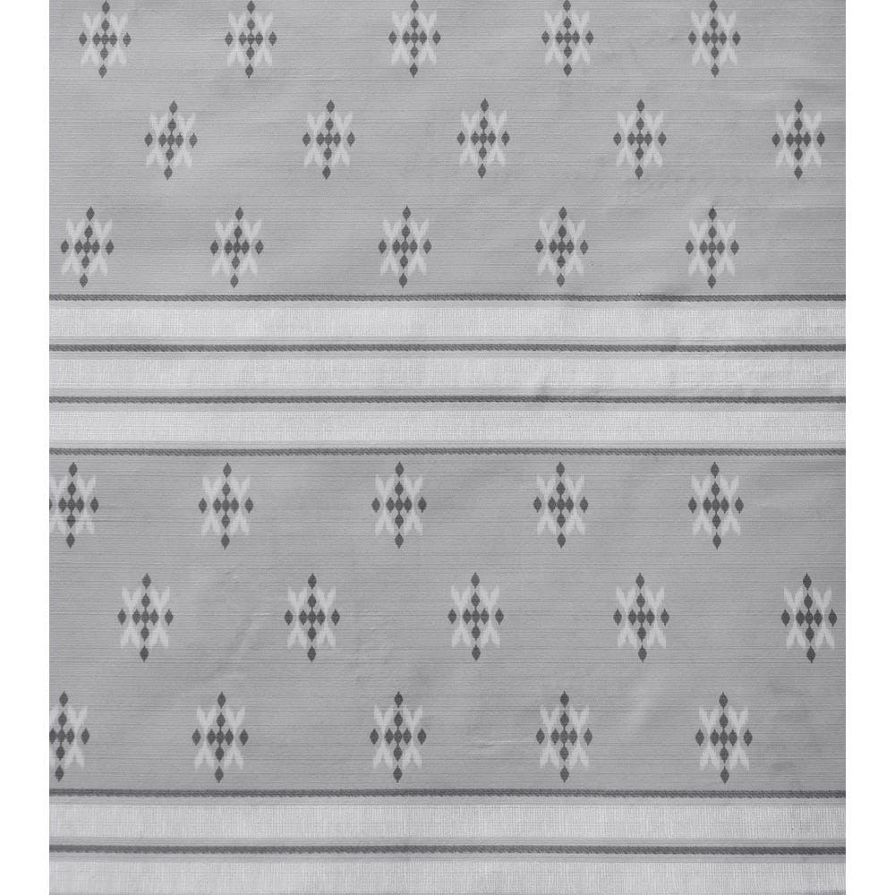 Gray and White Striped Polyester Shower Curtain, 72" x 72"
