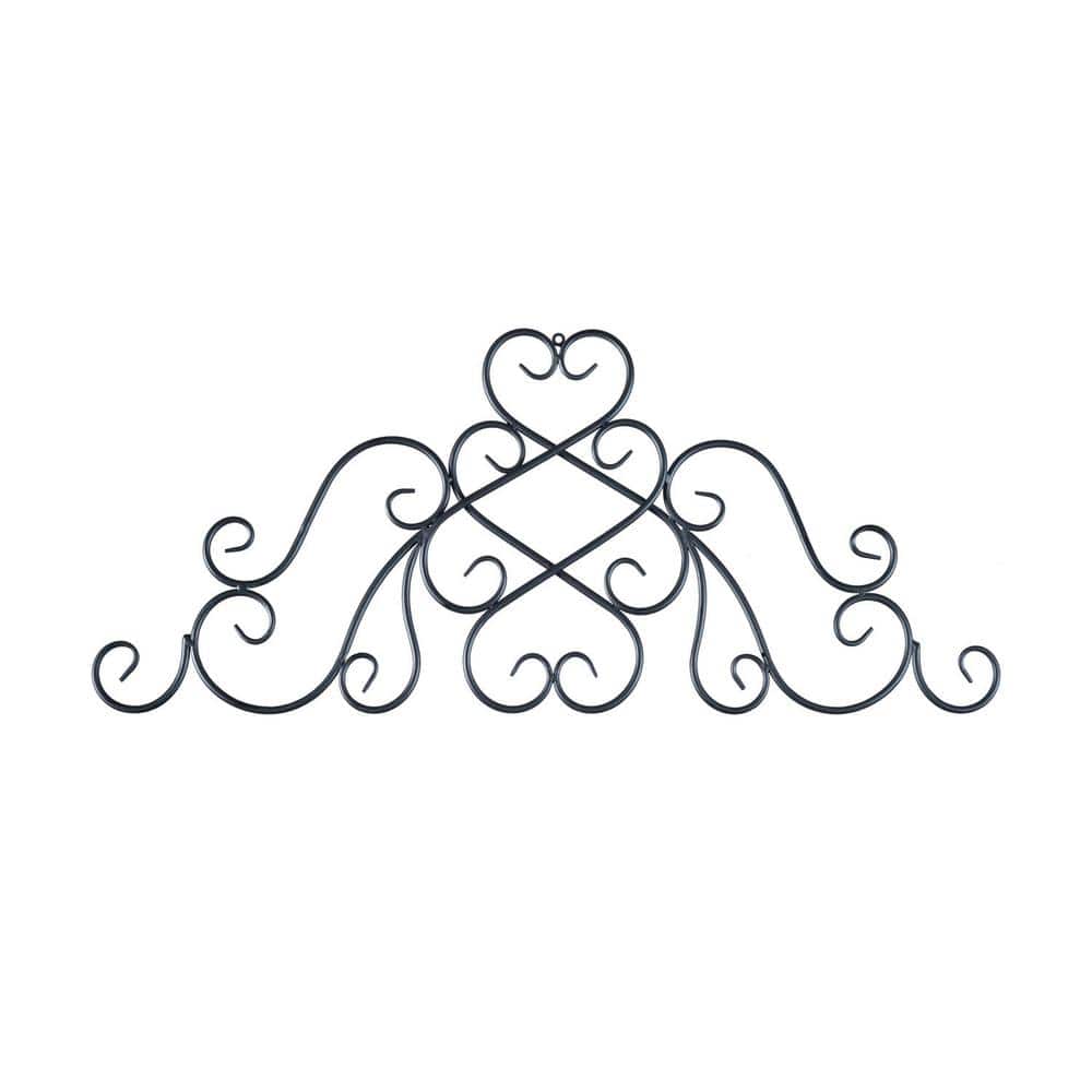 Hearts Flourish Metal Scrollwork Wall Decor