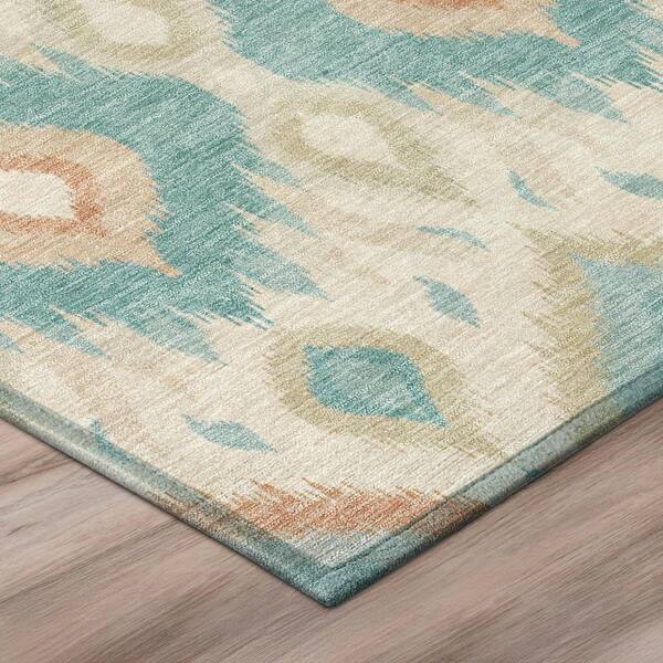 Chantille Machine Washable Indoor/Outdoor Abstract ACN3120 Teal 3 ft. x 4 ft. Area Rug