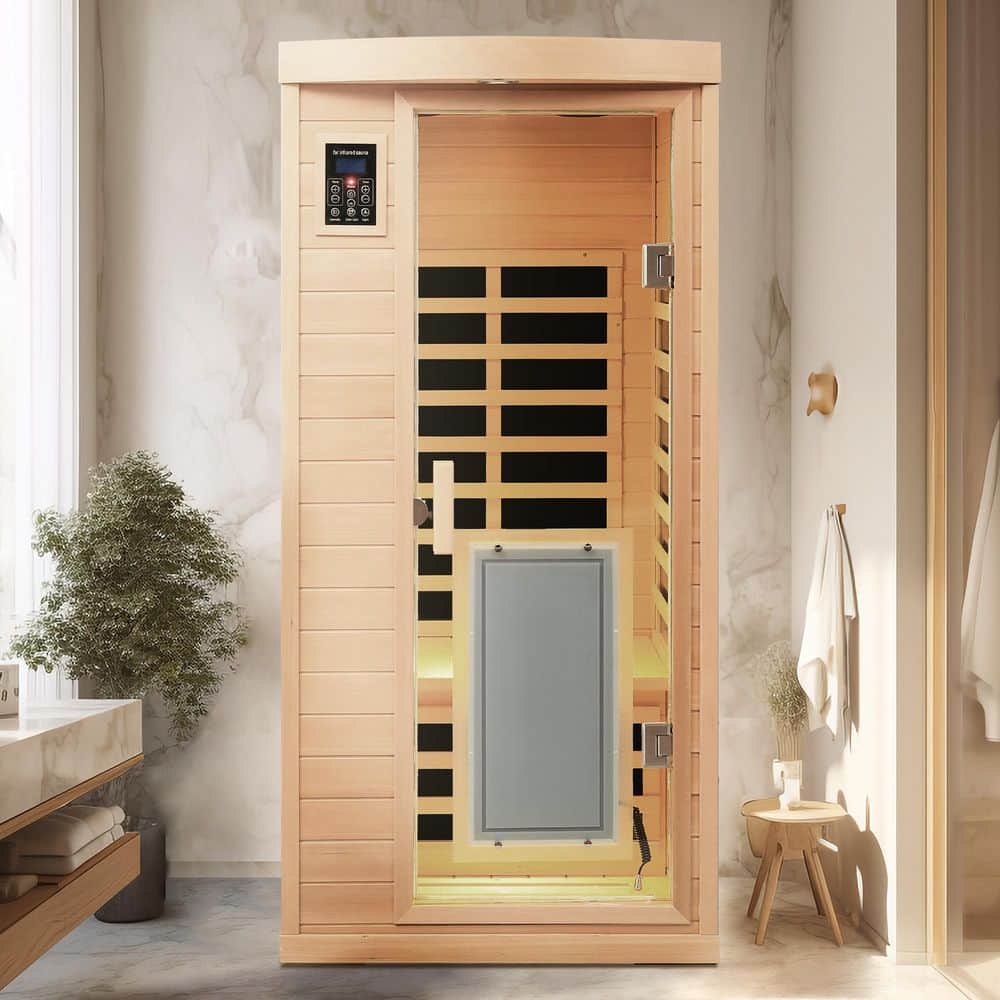 Spygo Moray 1-Person Indoor Hemlock infrared Sauna with 8 Far