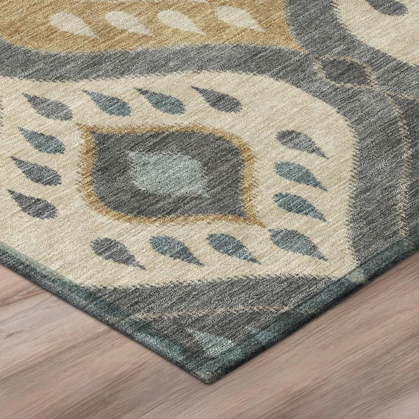 Chantille Machine Washable Indoor/Outdoor Abstract ACN3123 Charcoal 5 ft. x 7 ft. 6 in. Area Rug