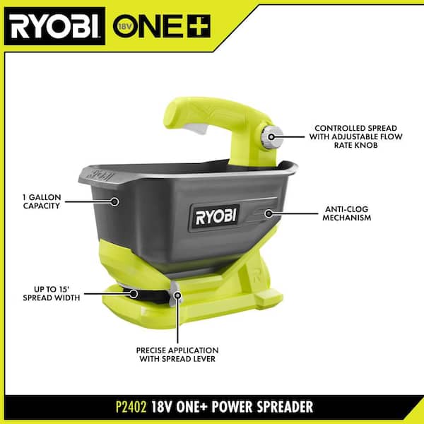 RYOBI ONE+ 18V Power Spreader (Tool Only) P2402BTL - The Home Depot