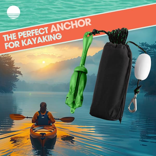 RAD Sportz 5.5lb Foldable Kayak Anchor Kit, Green RAD Sportz 5.5lb Foldable Kayak Anchor Kit, Green