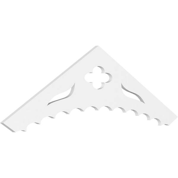 Ekena Millwork Pitch Wellington 1 in. x 60 in. x 20 in. (7/12) Architectural Grade PVC Gable Pediment Moulding