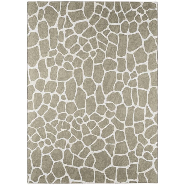 Addison Rugs Kruger Stone 8 ft. x 10 ft. Animal Print Area Rug