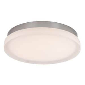 Slice 11 in. 1-Light 3000K Brushed Nickel LED Flush Mount