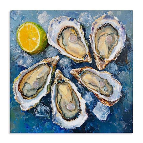 Lemon and Oysters Seafood by LSR Design Studio Unframed Food Graphic Art Print 17 in. x 17 in.