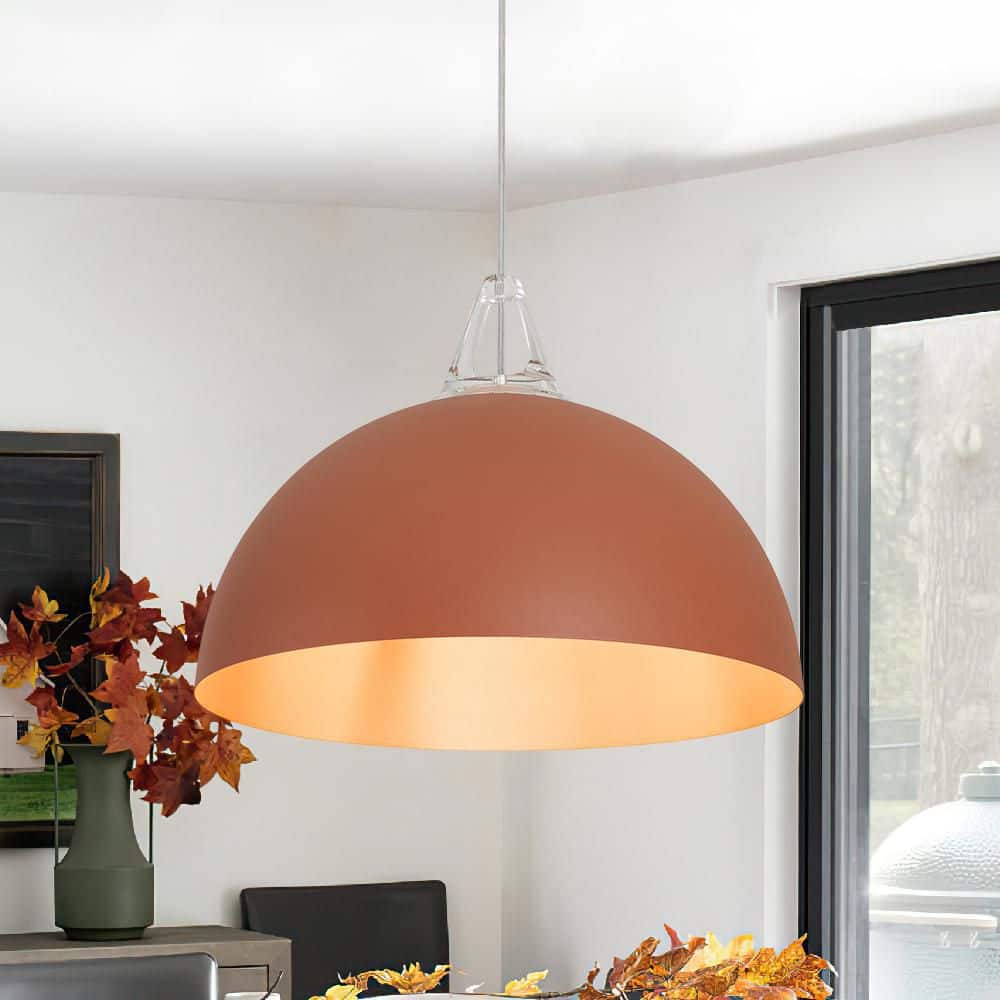 PCover 1-Light 17.7-in W Burnt Orange Dome Pendant Light for Kitchen Island and Dining Room price history on PriceWatchPro