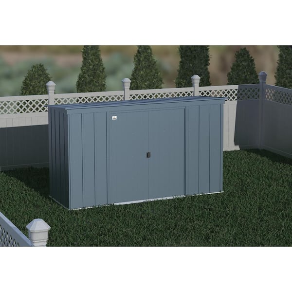 Arrow Classic 10 ft. W x 4 ft. D Blue Grey Metal Shed 35 sq. ft.