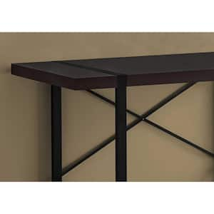 23.75 in. Rectangular Dark Brown Metal 0-Drawer Computer Desks