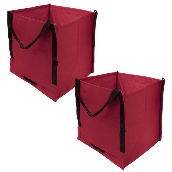 22 Gal. Red Polypropylene Storage Tote Reusable Lawn and Leaf Trash Bag (2-Count)