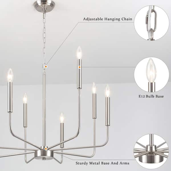 j様 LWYTJO Mercer 8-Light Brushed Nickel Classic/Traditional