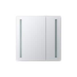 Royale Basic 30 in. W x 30 in. H Recessed or Surface Mount Medicine Cabinet with Bi-View Door, LED Lighting with Dimmer