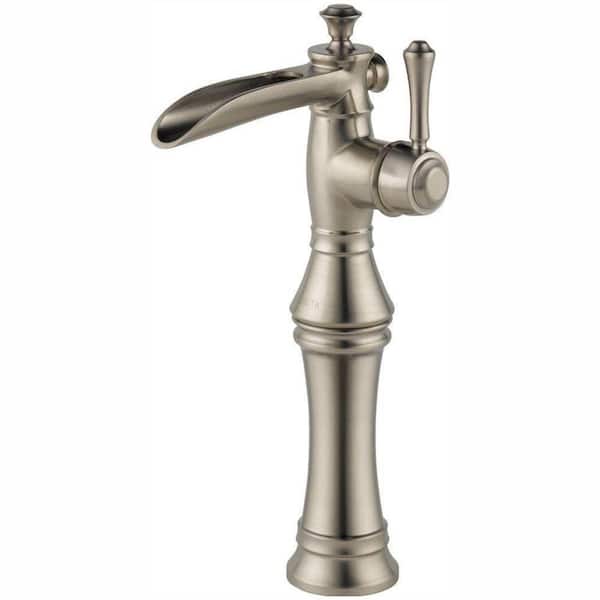 Delta Cassidy Open Channel Spout Single Hole Single Handle Vessel Sink Faucet in Stainless Steel