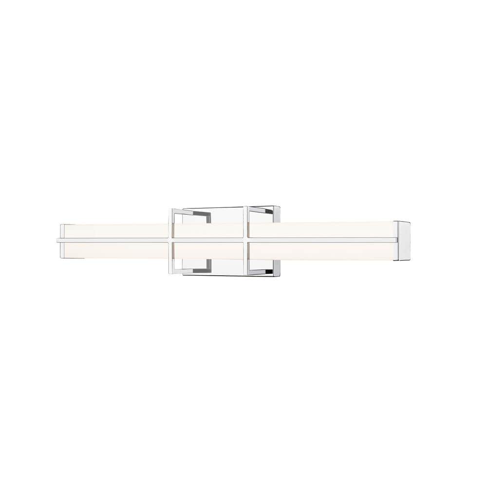 Harrison 25 in. Chrome Integrated LED Vanity Light with Frosted Plastic Sha