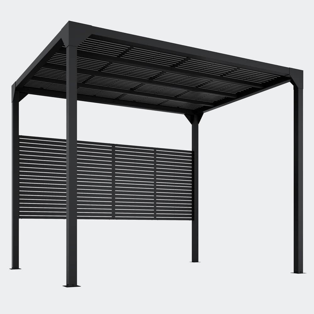 7.9 ft. x 9.8 ft. Black Outdoor Metal Pergola Hardtop Gazebo Tent for Patio - Modern Outdoor Patio Shade Structure price history on PriceWatchPro