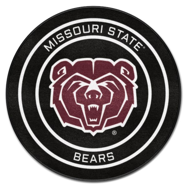 FANMATS Missouri State Black 2 ft. Round Hockey Puck Accent Rug