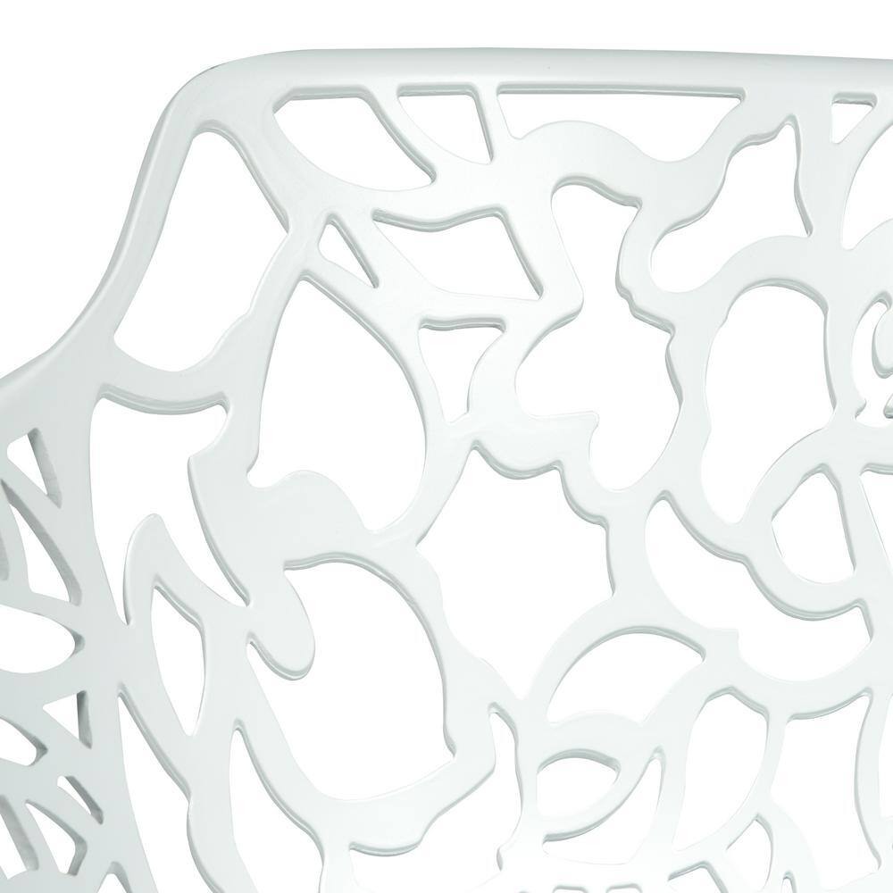 Devon White Aluminum Stackable Outdoor Dining Chair