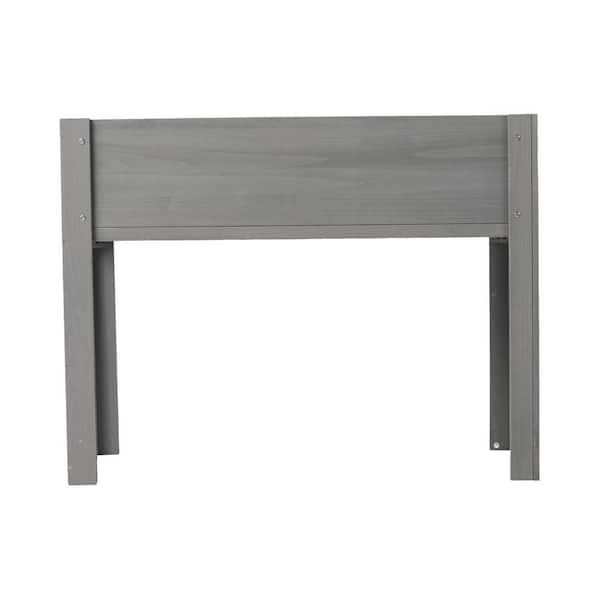 38 in. Inner Length Grey Wood Rectangle Outdoor Raised Garden Bed Raised Planter Boxes with Legs (1-Pack)