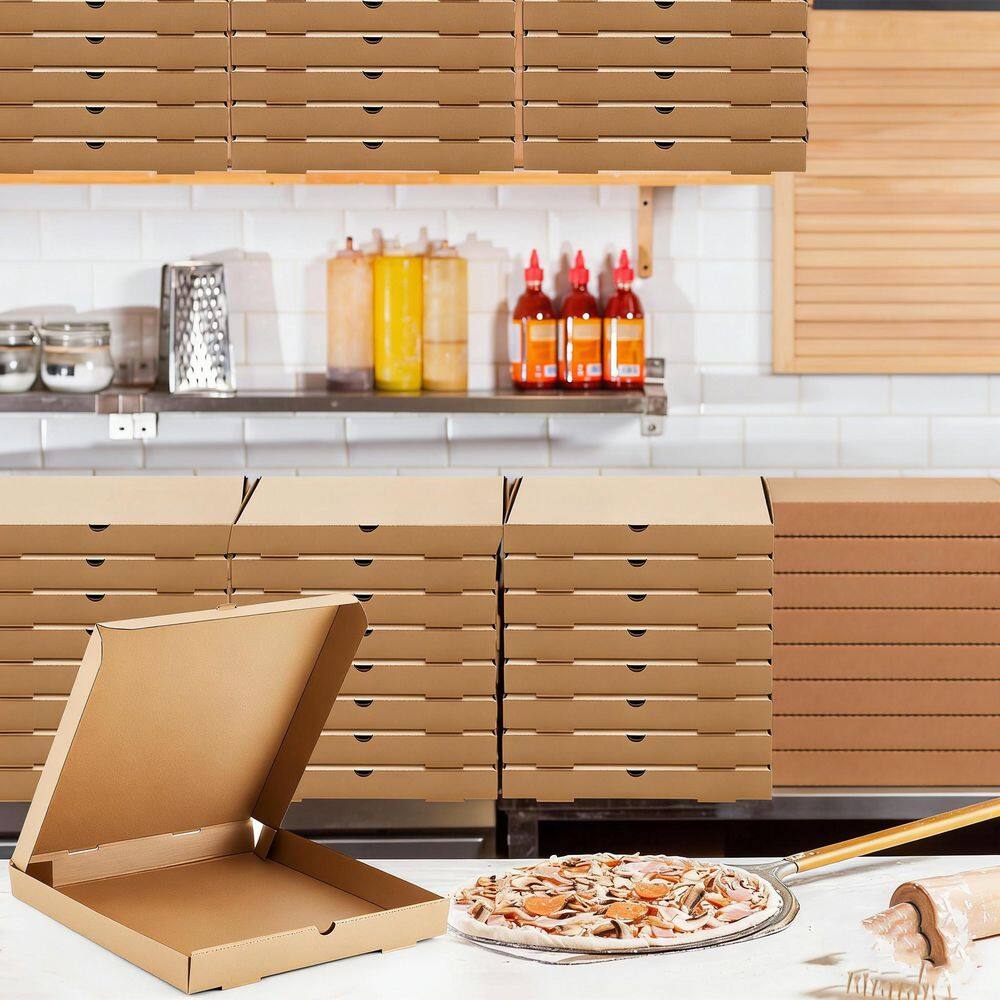 14 in. Corrugated Pizza Boxes, Grease Resistant Kraft Takeout Containers Packing Boxes for Cake, Cookies, Food (10-Pack) price history on PriceWatchPro