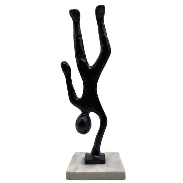 Handstand Black 12 in. x 4 in. Abstract Aluminum Metal Decorative Sculpture