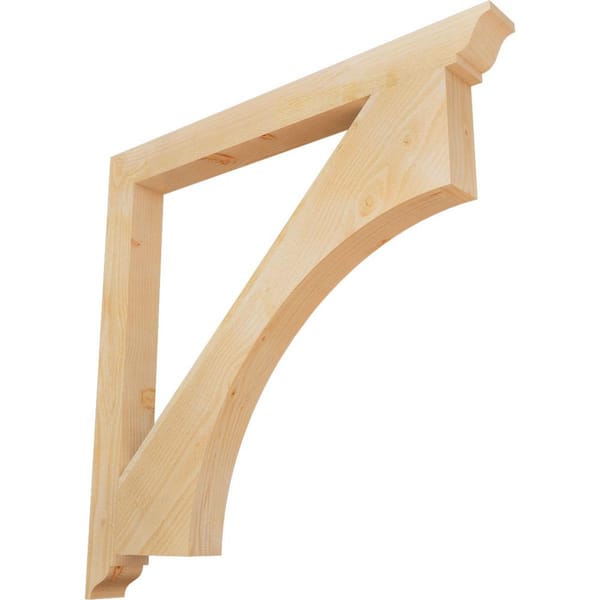 Ekena Millwork 4 in. x 44 in. x 44 in. Douglas Fir Westlake Traditional Rough Sawn Bracket