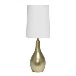 19.5 in. 1- Light Tear Drop Table Lamp, Gold