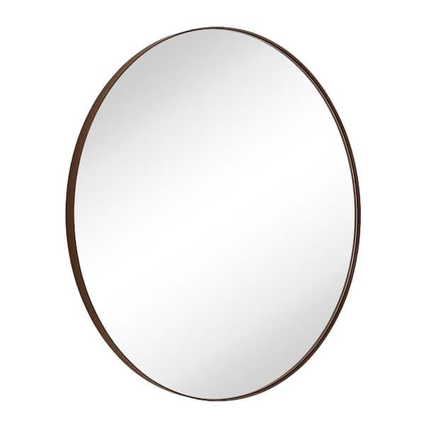 Yolanta 30 in. W x 30 in. H Circular Round Metal Framed Wall Mounted Bathroom Vanity Mirror Oil Rubbed Bronze