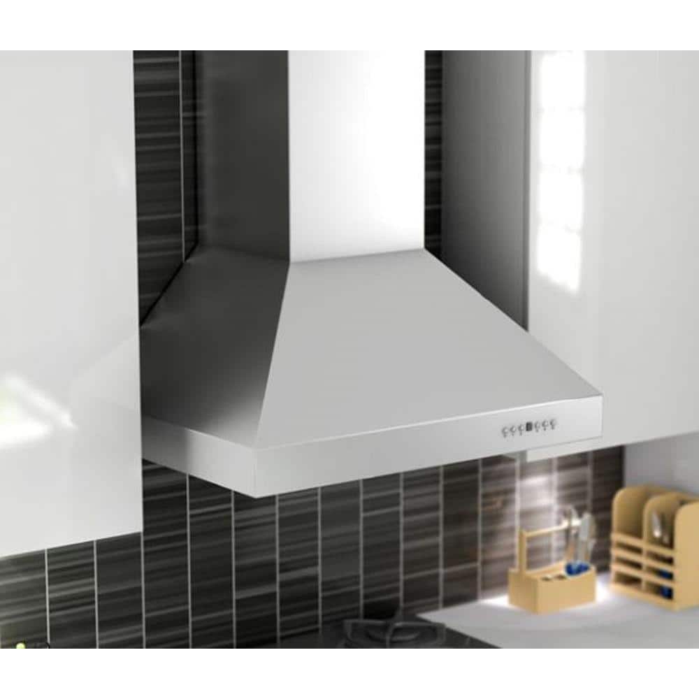 42-inch Stainless Steel Wall Mounted Range Hood with Charcoal Filter