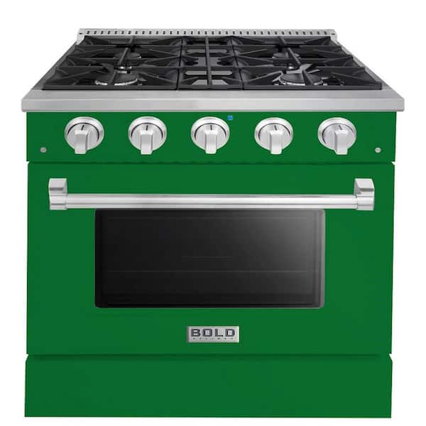 Hallman BOLD 30" 4.2 Cu. Ft. 4 Burner Freestanding All Gas Range with Gas Stove and Gas Oven in Green Family