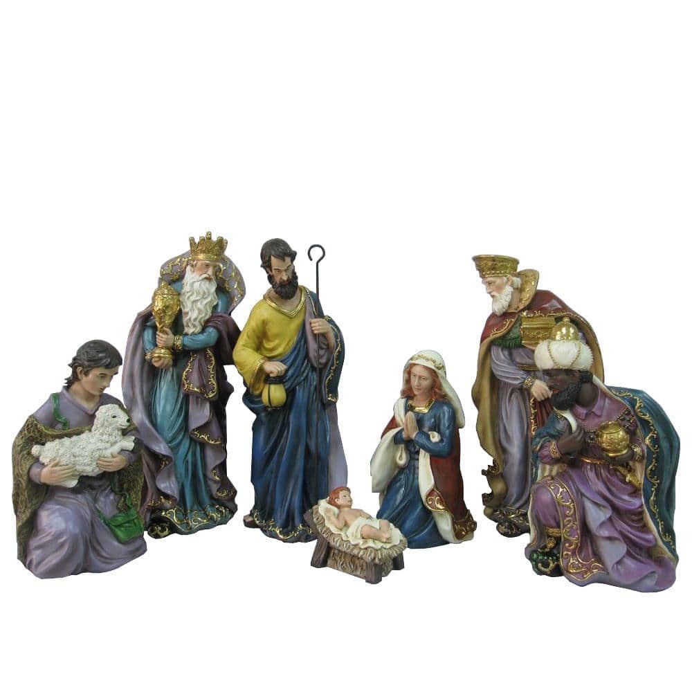 Home Accents Holiday 17 in. Nativity Set (7-Piece) JX1231A-G(R) - The ...