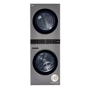 WashTower Stacked SMART Laundry Center 4.5 Cu.Ft. Front Load Washer & 7.4 Cu.Ft. Electric Dryer in Graphite Steel