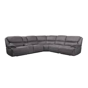 Seal GrayFabric 4-Seater L-Shaped Reclining Sectional Sofa