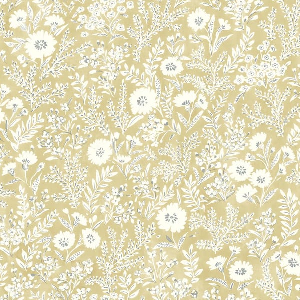 Chesapeake Yellow Agathon Wheat Floral Wallpaper Sample