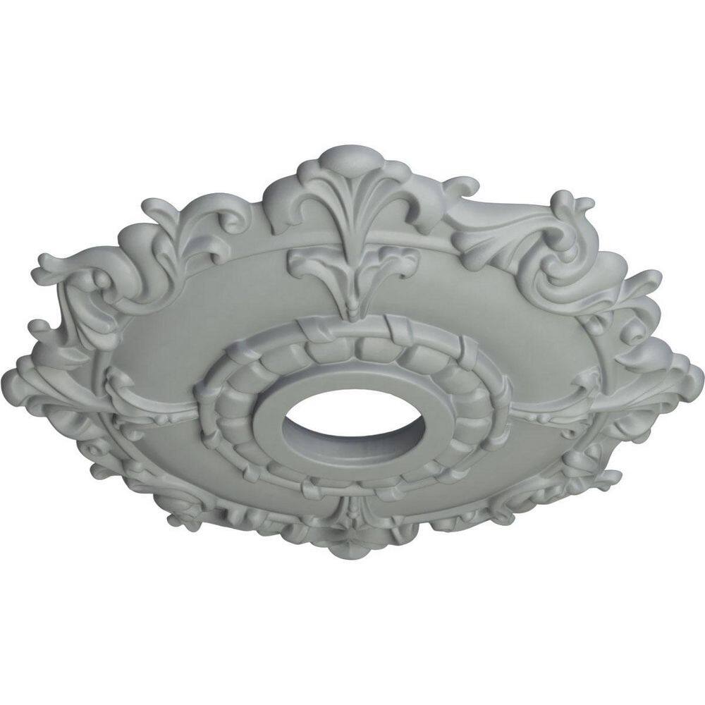 18" Primed Riley Circle Ceiling Medallion, Moisture & Rot Resistant
