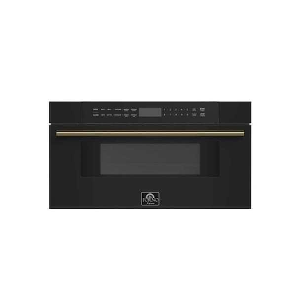 Capoliveri 30 in. 1.2 cu. Ft. 1000 W Microwave Drawer in Black, Antique Brass Handle