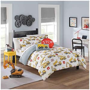 Under Construction 2 Piece Multi Polyester Twin Comforter Set