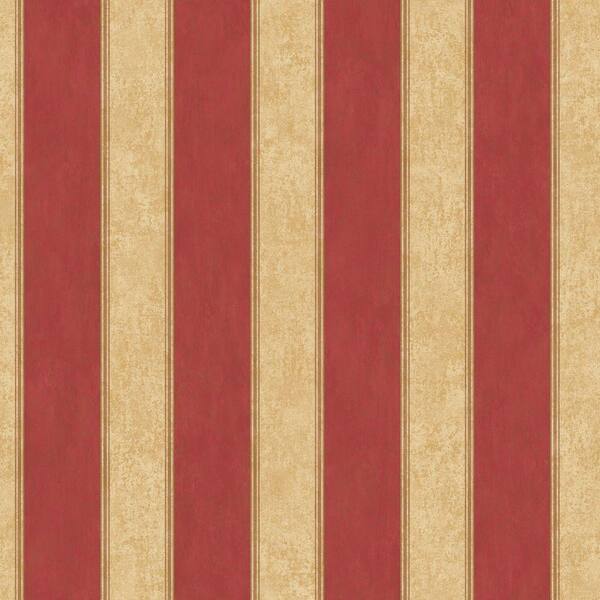 The Wallpaper Company 56 sq. ft. Red Stripe Wallpaper-DISCONTINUED