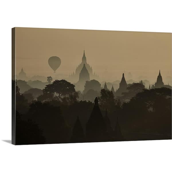 GreatBigCanvas "Hot air balloons floating above the temples of Bagan, Myanmar at su..." by Scott Stulberg Canvas Wall Art