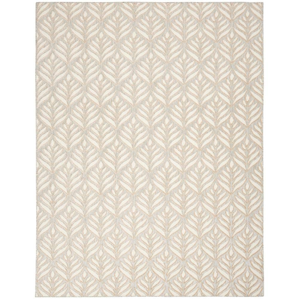 Silver Grey Tropical Palm 6' x 9' Flatwoven Synthetic Rug