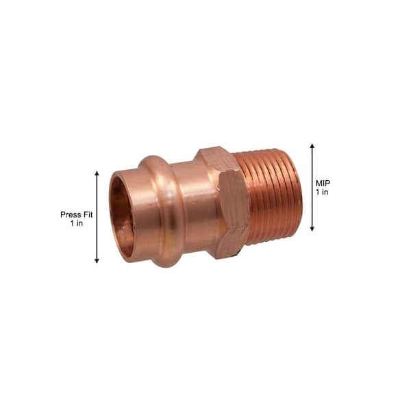 NIBCO 1 in. Copper Press x MIP Pressure Male Adapter PC6041 - The