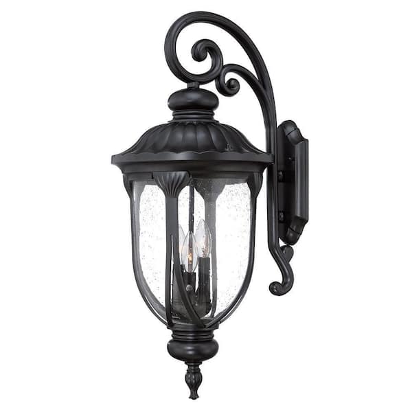 Acclaim Lighting Laurens Collection 3-Light Matte Black Outdoor Wall Lantern Sconce