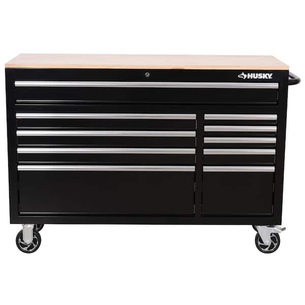 Modular Tool Storage 52 in. W x 20 in. D Standard Duty Black Mobile Workbench Cabinet