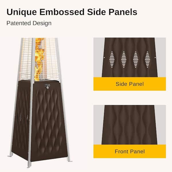 取説付 AMATERAS 9012M EAST OAK 48,000 BTU Brown Pyramid Gas Patio Heater, Quartz