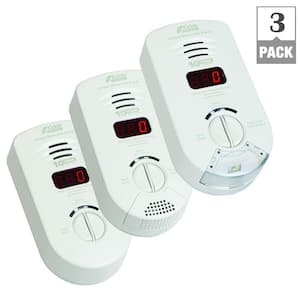 10 Year Worry-Free Plug-In Carbon Monoxide Detectors for Hallway, Kitchen, and Living Room (3-Pack)