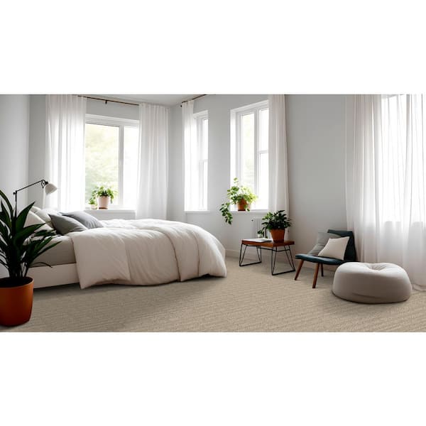 Zinnia Honeycomb Beige 42 oz. SD High Performance Polyester Pattern Carpet - Installation Required